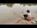 Amazing Best Traditional Boy Hunting Big Fish By Hook In Pound | Best Hook Fishing Video