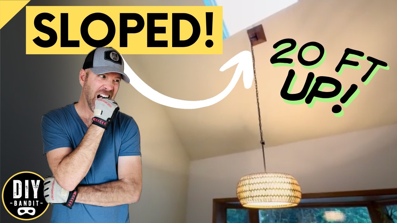 Watch Me Install a Light Fixture on an IMPOSSIBLY High Sloped Ceiling  |  Dining Room Upgrade