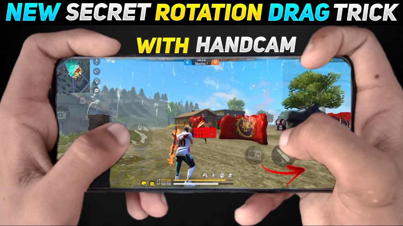 New Rotation Drag Trick With Handcam | Rotation Drag In Free Fire Handcam | Rotation Drag Kaise Mare