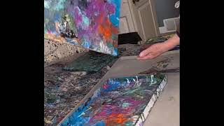 More Reverse dip experiments Apr 25/26 #andeedahlen #artforeveryone #wheelchairartist #fluidacrylic 