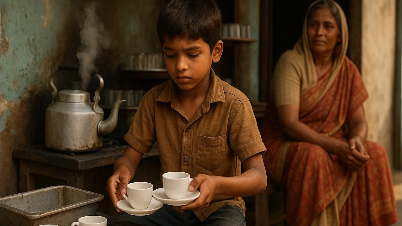 एक मासूम बच्चा चाय के दुकान पर कप प्लेट धोकर अपनी मां के सपनों को पूरा किया...फिर जो हुआ🤔