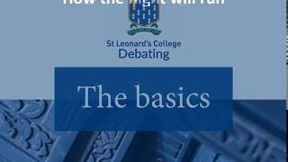 Debating - The basics (including speaker roles)