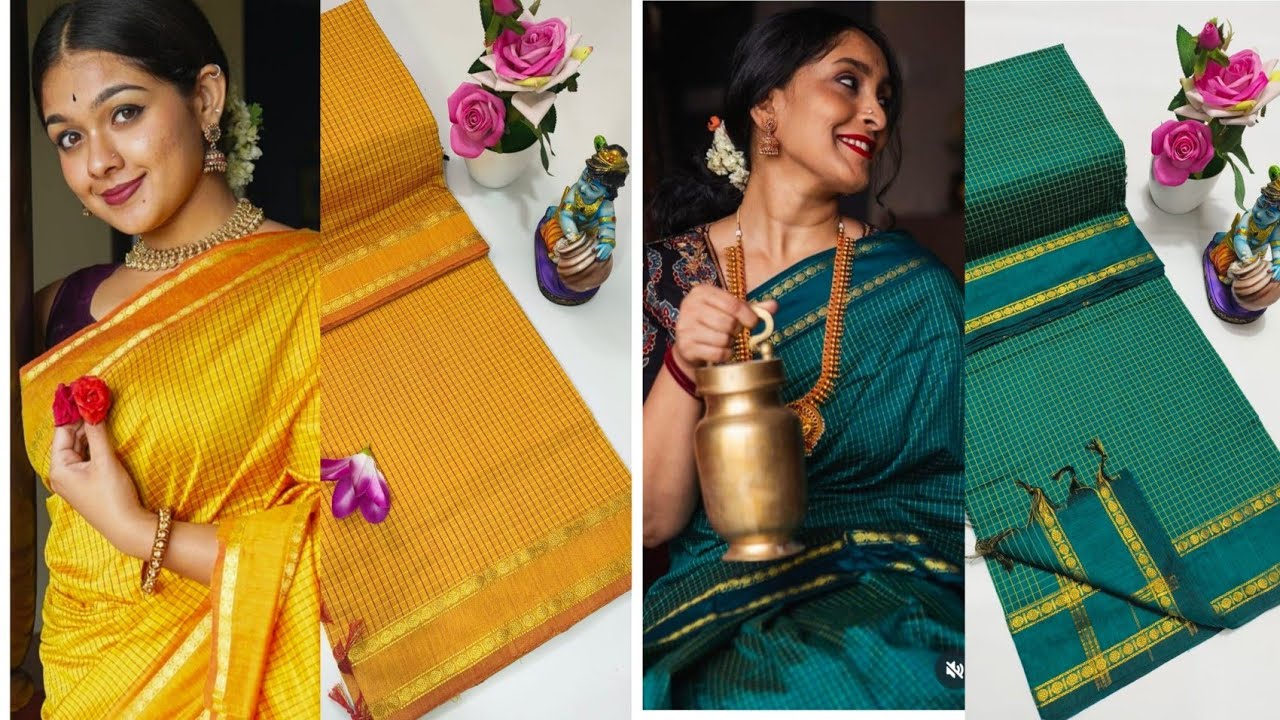 Arani Checked Cotton Sarees 🌸👑 WhatsApp: 8667553633 