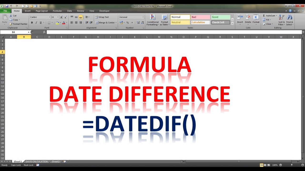 How to Calculate the difference between two dates #DATEDIF - YouTube