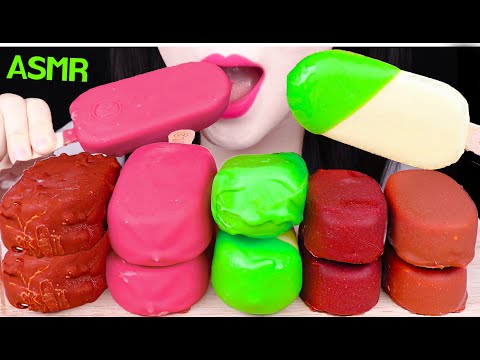 ASMR PINK CHOCOLATE ICE CREAM, MAGNUM ICE CREAM 매그넘 루비 초콜릿 아이스크림 먹방 EATING SOUNDS