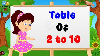 Table Of 2 to 10 | Learn Multiplication Table | Table For Kids | Kids Table | E-Learning Studio