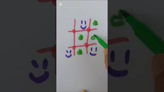 Tictactoe with marker | Subscribe Please 🙏#satisfying #shorts #colormixing #art #tictactoe