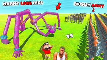 SHINCHAN MOMMY LONG LEGS vs CHOP and AMAAN EVERY UNIT in Animal Revolt Battle Simulator Hindi Game