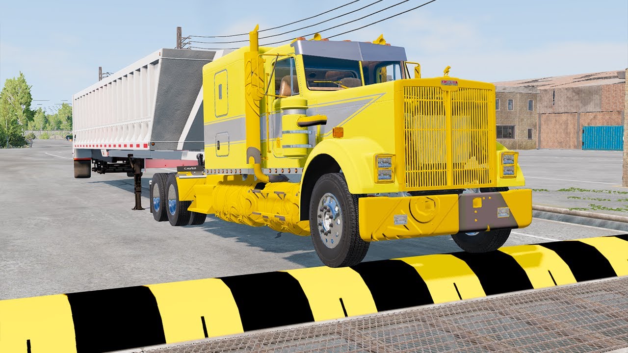 Cars, Bus, Pickups and trucks vs Speed Bumps #long #beamng #beamngdrive #trucksvs