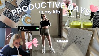 productive days in my life 🎧| building a new routine, study vlog at purdue + *healthy habits* tips