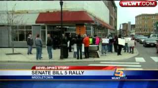Opponents Rally Against Bill Limiting Union Rights