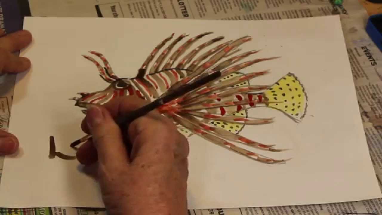 How to Draw a Fish the Easy way - Lionfish - YouTube