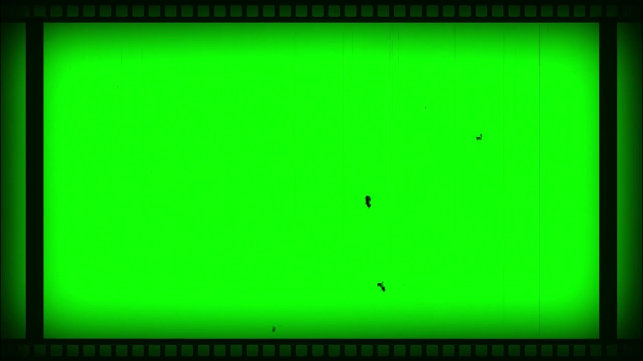 Film frame green screen overlay | vintage movie border chroma key | old film effect stock footage
