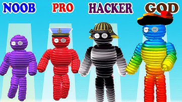 NOOB vs PRO vs HACKER vs GOD in Rope Man Run Gameplay - Who are you?