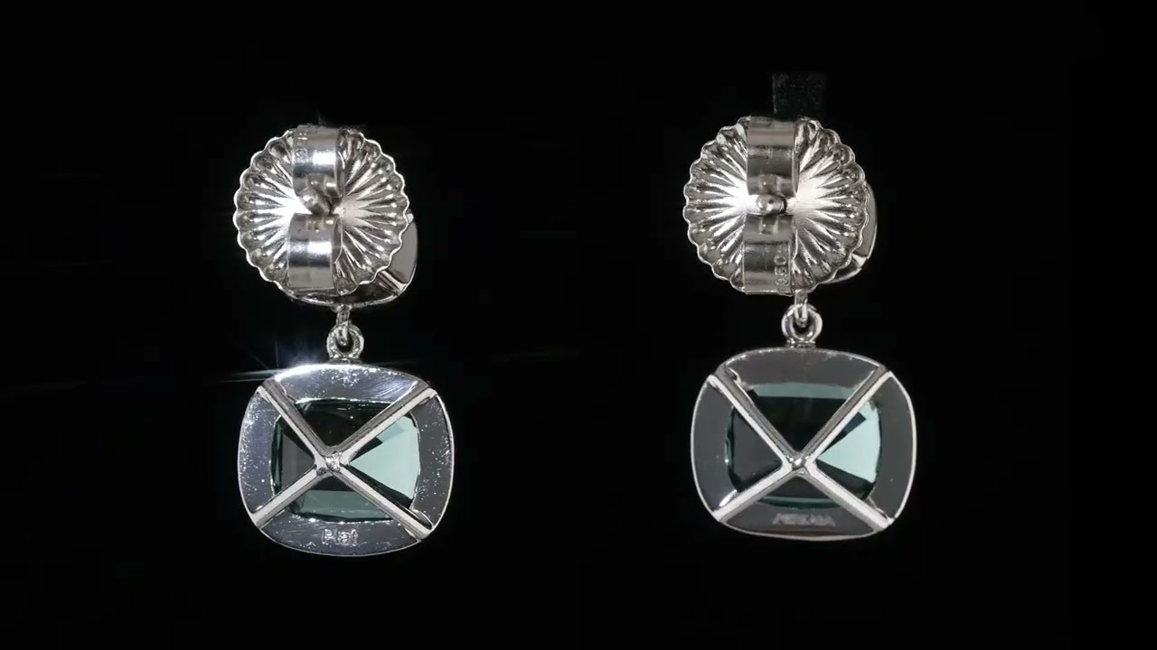 ✨ Exquisite Blue-Green Tourmaline Platinum Earrings | Luxury Romantic Gift - Merkaba Beverly Hills
