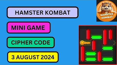 Hamster Kombat Daily Mini Game and Cipher code Solution Guide|3 August 2024#HamsterKombat#CryptoGame
