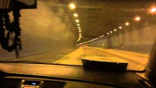 2005 EVO VIII 520 whp doing a quick pull in a tunnel