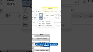 How to Autofit rows and columns instantly in Word  #msoffice #office365 #wordtip