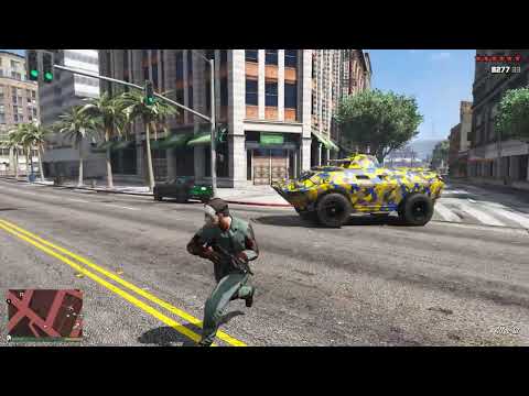 GTA 5 - Michael, Franklin and Trevor Police Station Massacre + Ten Star Escape