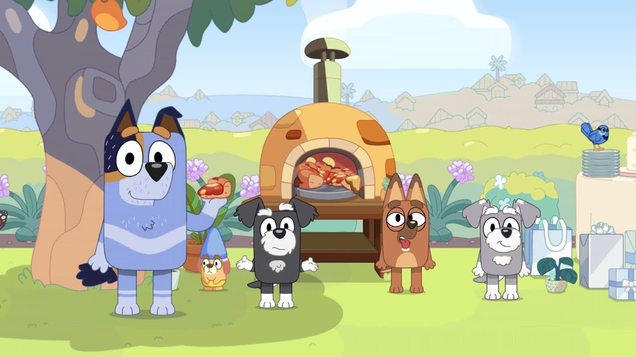 Bluey: Uncle Stripe's pizza party Party in Backyard || Episode 02