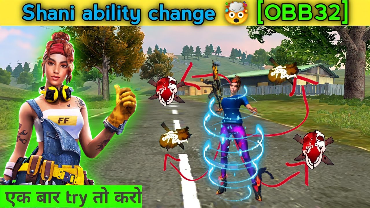 shani character ability change 🤯 OBB32 || shani character ability in free fire || Shani ability test