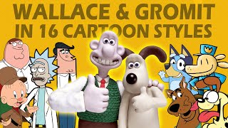 Wallace & Gromit in 16 CARTOON STYLES