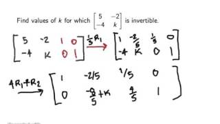 MATH 2010 Exercise on matrix inverse with parameter