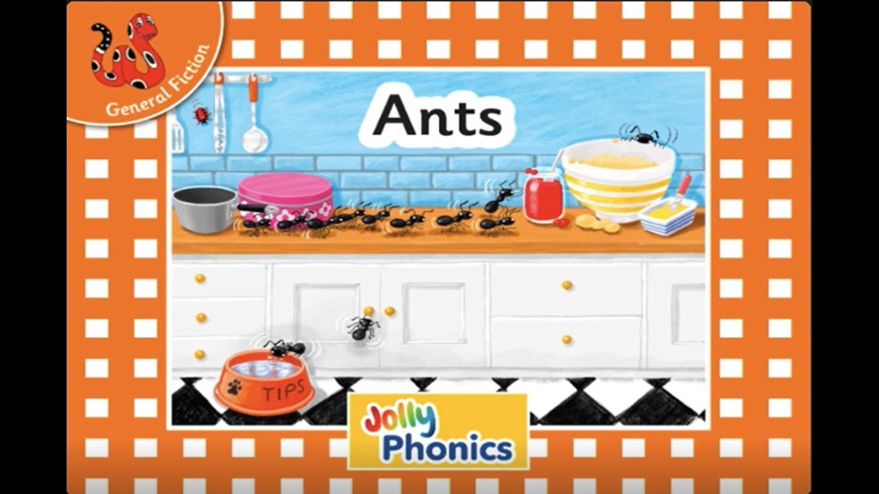 'Ants' - Jolly Phonics Reader Orange level (decodable book) - YouTube