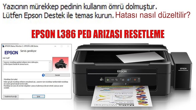 Epson L365 Pad Hatası Çözümü nasıl yapılır? How to reset any Epson printer  waste ink pad counter - YouTube