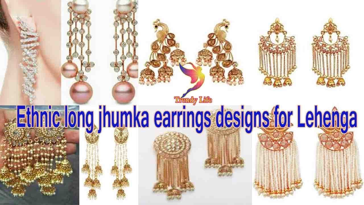 How to style earrings with lehenga || Lehenga earrings ideas || jewellery  for lehenga - YouTube