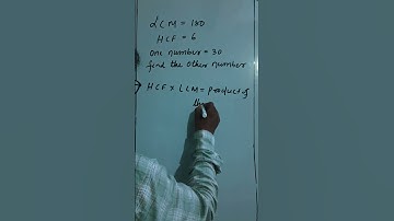 The LCM and HCF of two numbers are 180 and 6 respectively.  #maths #class10