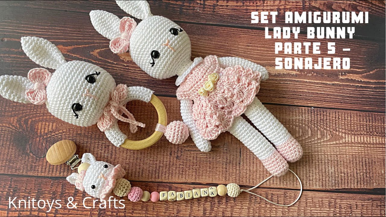 Muñeca Amigurumi Lady Bunny Set Baby - Parte 5 Sonajero