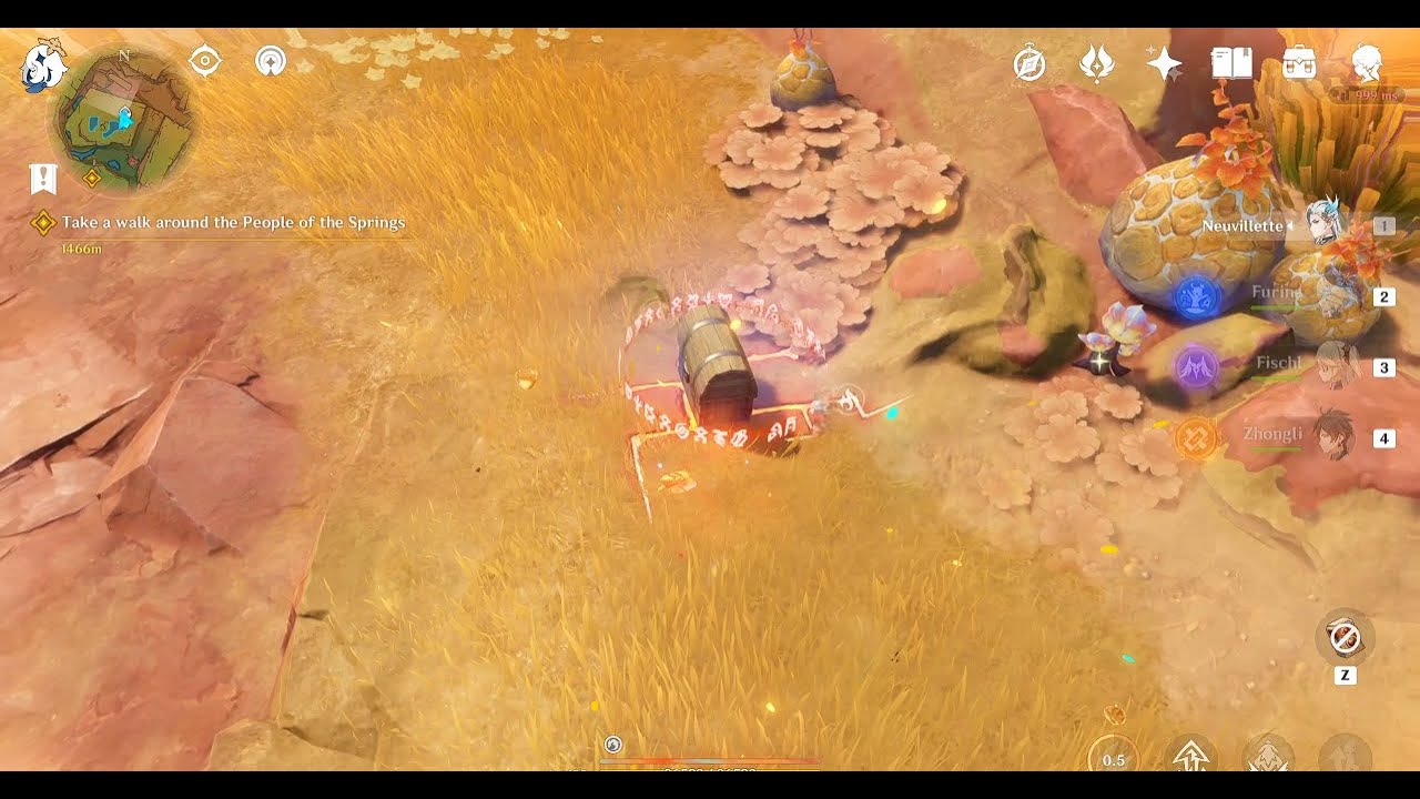 Common chest at Sulfurous Veins Waypoint | Precious Chest | Genshin Impact 5.0