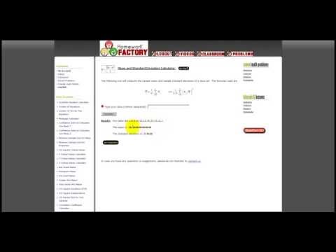 HomeworkFactory.com - Mean and standard deviation calculator