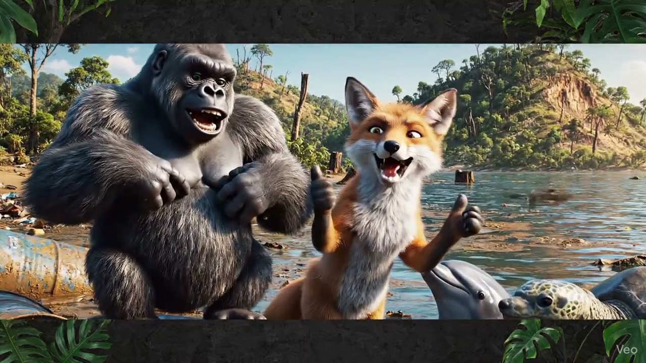 Animals Mock Human Self Destruction.AI