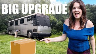 BIGGEST UPGRADE YET - Bus Conversion Tiny Home Off Grid #battleborn