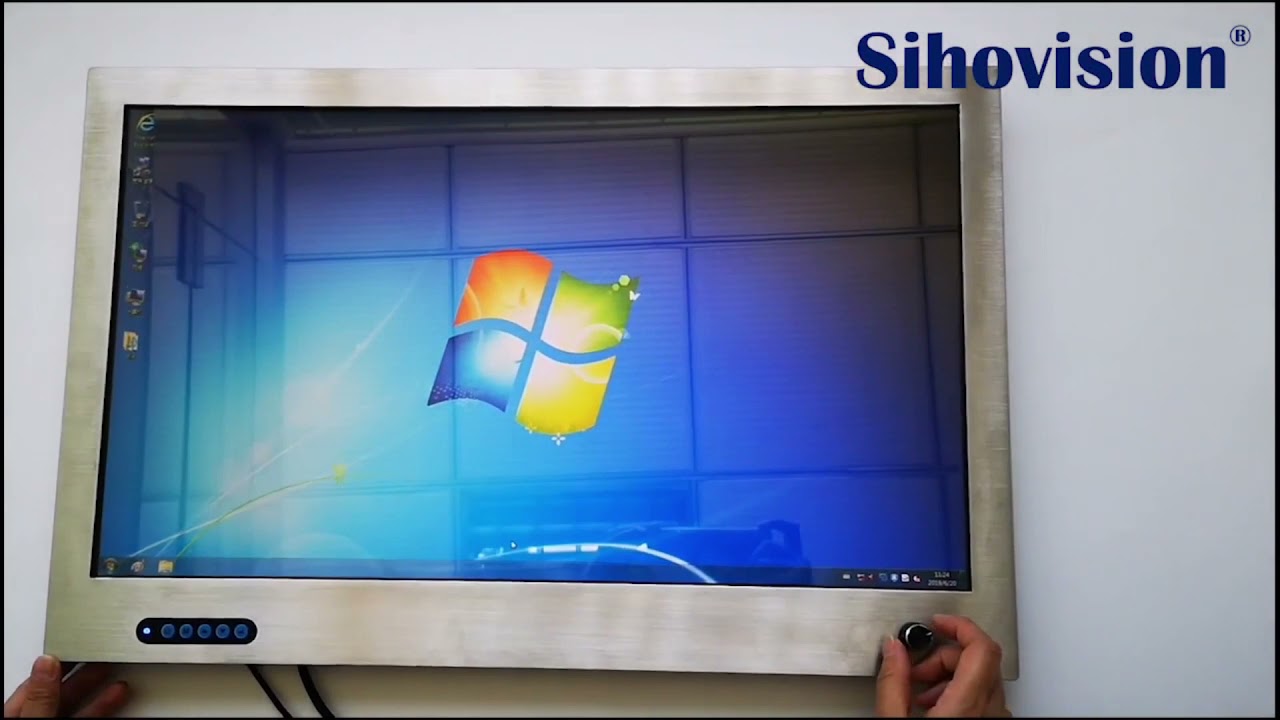 24 Inch LCD Displays Wall Mount Stainless Steel Enclosure HDMI