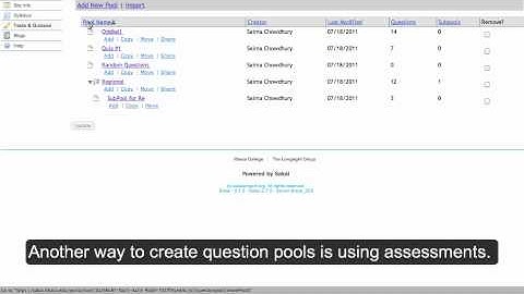 Creating Question Pools in Sakai 2011