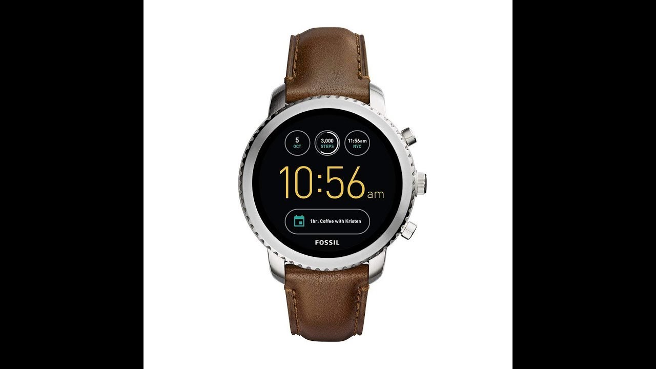 Fossil Q Men's Gen 3 Explorist Stainless Steel and Leather Smartwatch, Silver-Tone, (Model: FTW4003)