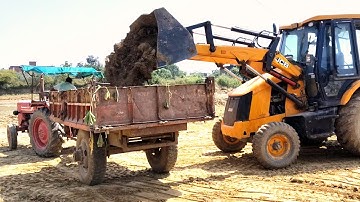 Tractor Wala Video|| Tractor and Jcb 3dx loading soil and Dumping Soil || Jcb wala video