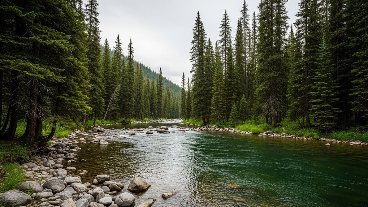 Peaceful Flowing River 🌊 Natural Ambience Sound for Deep Sleep and Stress Relief #406