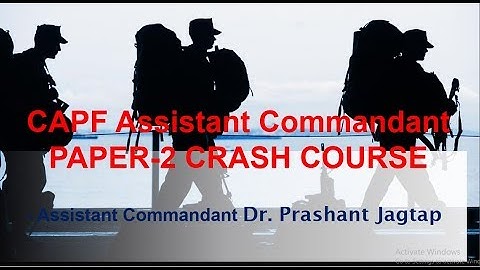 CAPF AC Paper 2 Unacademy course by Asst. Comdt. Dr. Jagtap sir
