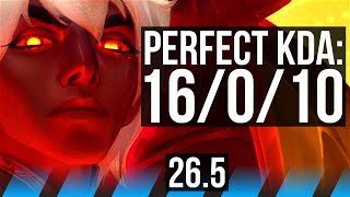 XERATH vs YONE (MID) | Perfect KDA: 16/0/10 | KR Challenger | 26.5