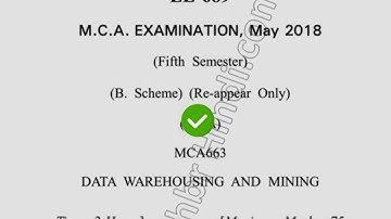 2018 Dcrust MCA 5th Sem Reappear Data warehousing & Mining Question Paper