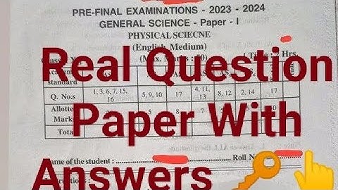 10th class Pre Final Physical Science Question Paper With Key🔑 Answers 2023-24💯👆 || Pre Finals
