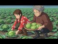 Harvesting Cabbage with Grandma | Studio Ghibli Style
