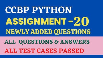 Assignment - 20 | Lists | Python | CCBP 4.0
