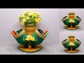 Vas dan Tempat Pensil dari Botol Plastik Bekas AQUA 600 ml | Plastic Bottle Flower Vase DIY Ideas