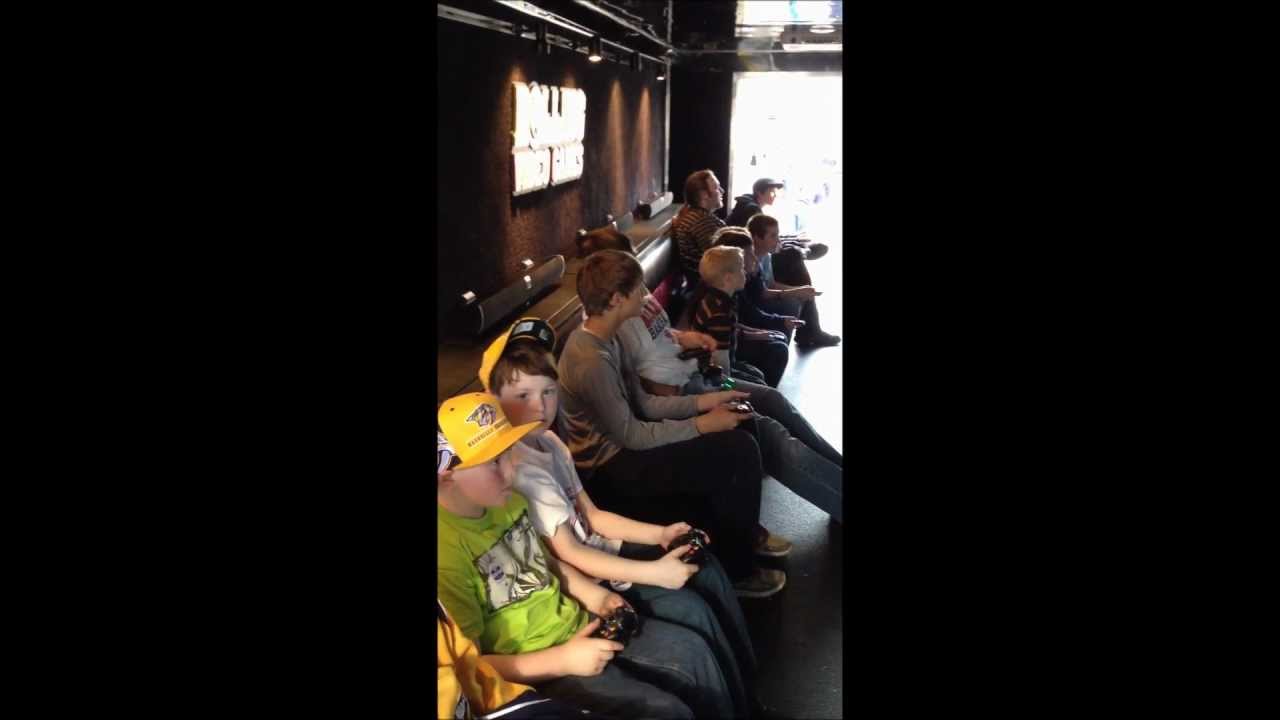 Rolling Video Games Nashville Predators' Fans Playing in the  Mobile VIdeo Game Theater