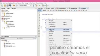 como hacer un Constructor en java NetBeans